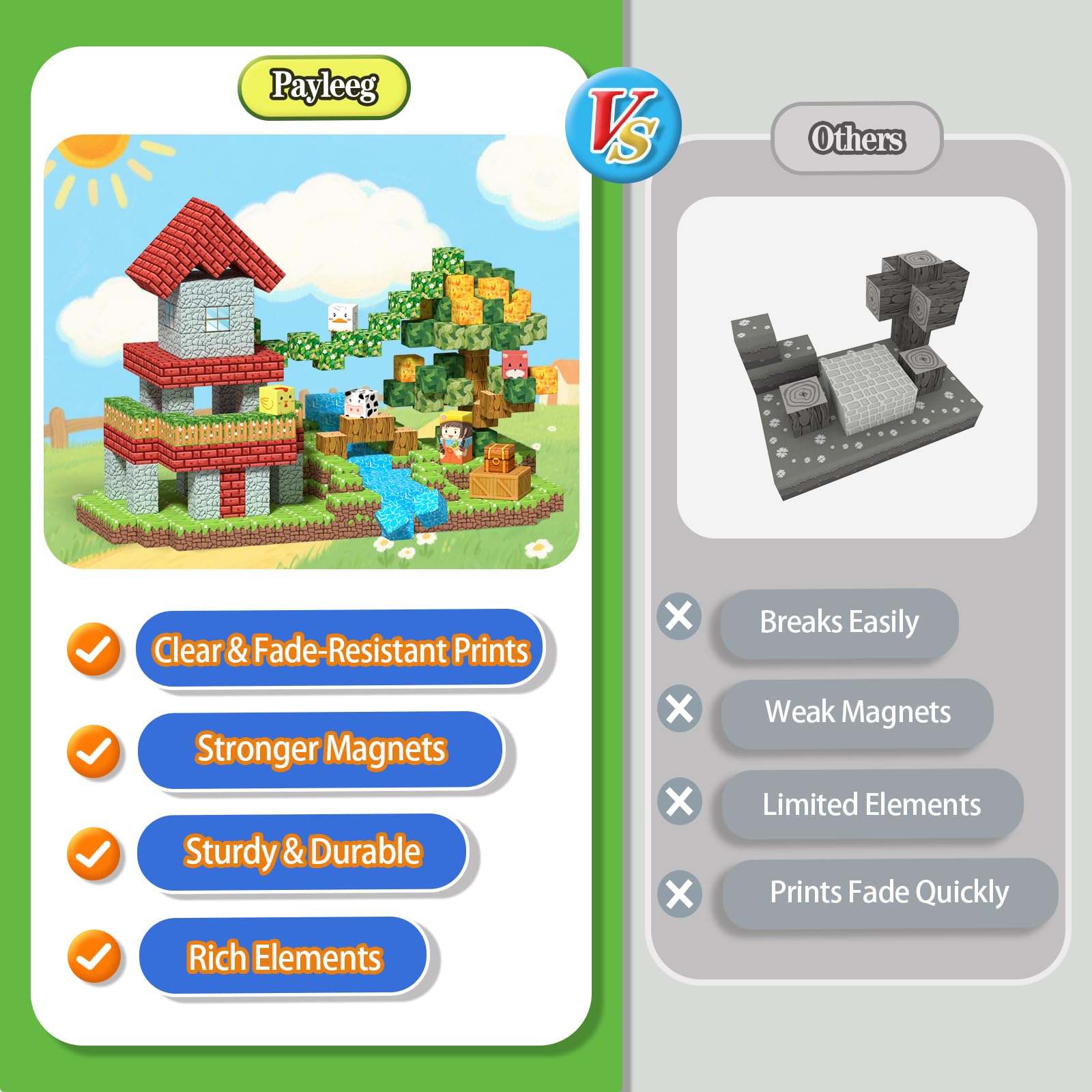 Payleeg STEM Montessori toy fosters creativity, problem solving, and spatial exploration