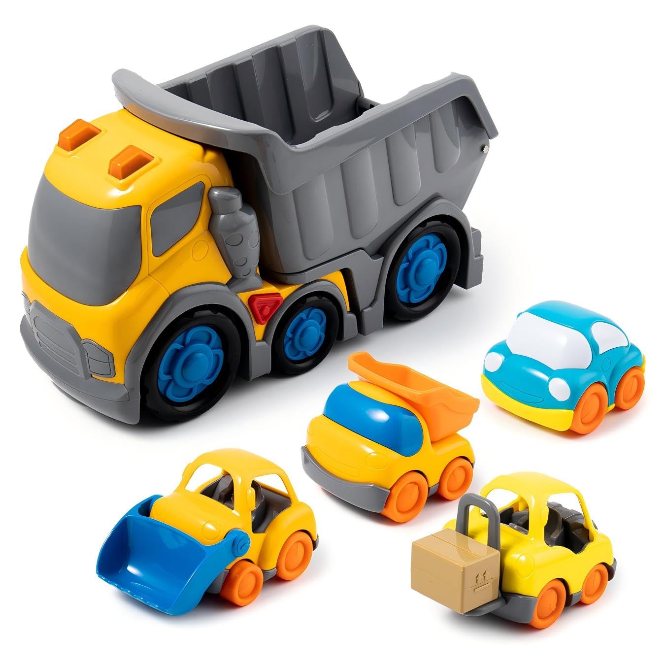 P&C toddler construction dump truck front view showing durable kid friendly design