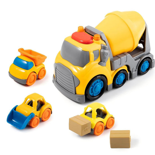 P&C 7.7-inch cement mixer truck front view encourages imaginative role-play