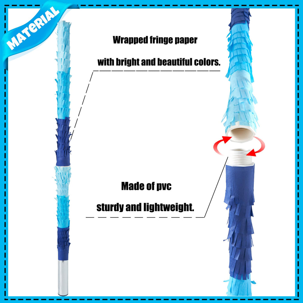 Blue PCFING pinata stick shows threaded assembly for easy setup