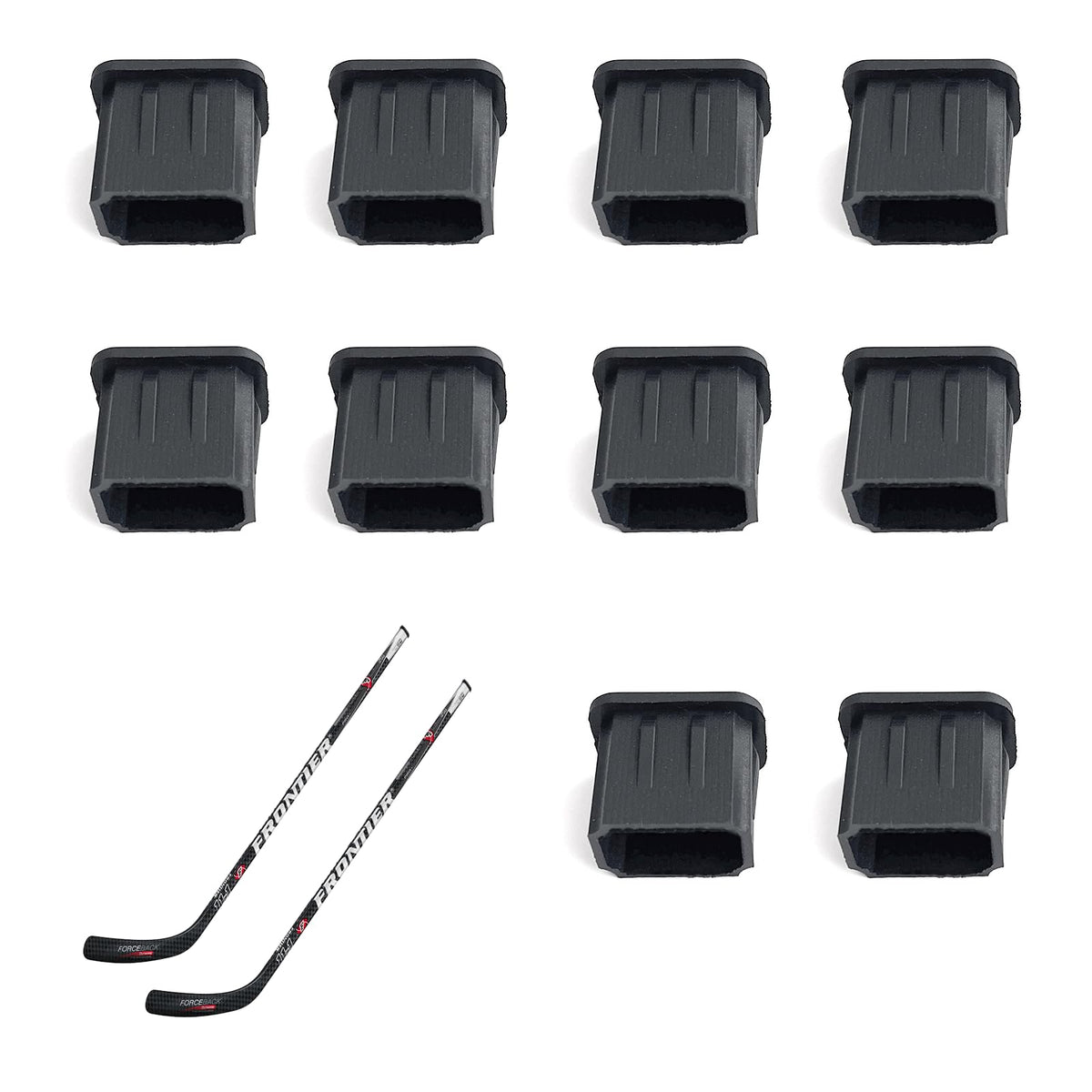 Pcmursal hockey stick end plug in large pack for durable protection on court.
