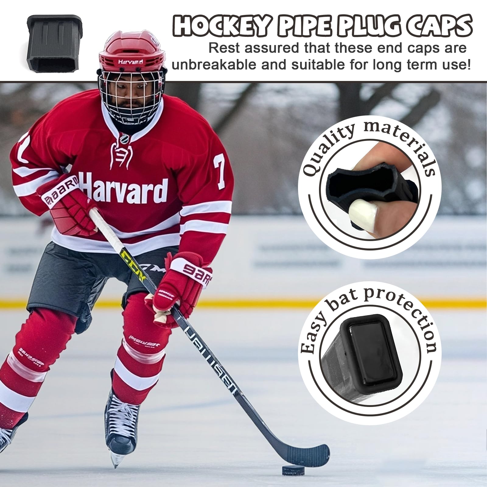 Pcmursal TPU end cap provides long-lasting protection and flexible fit during play.