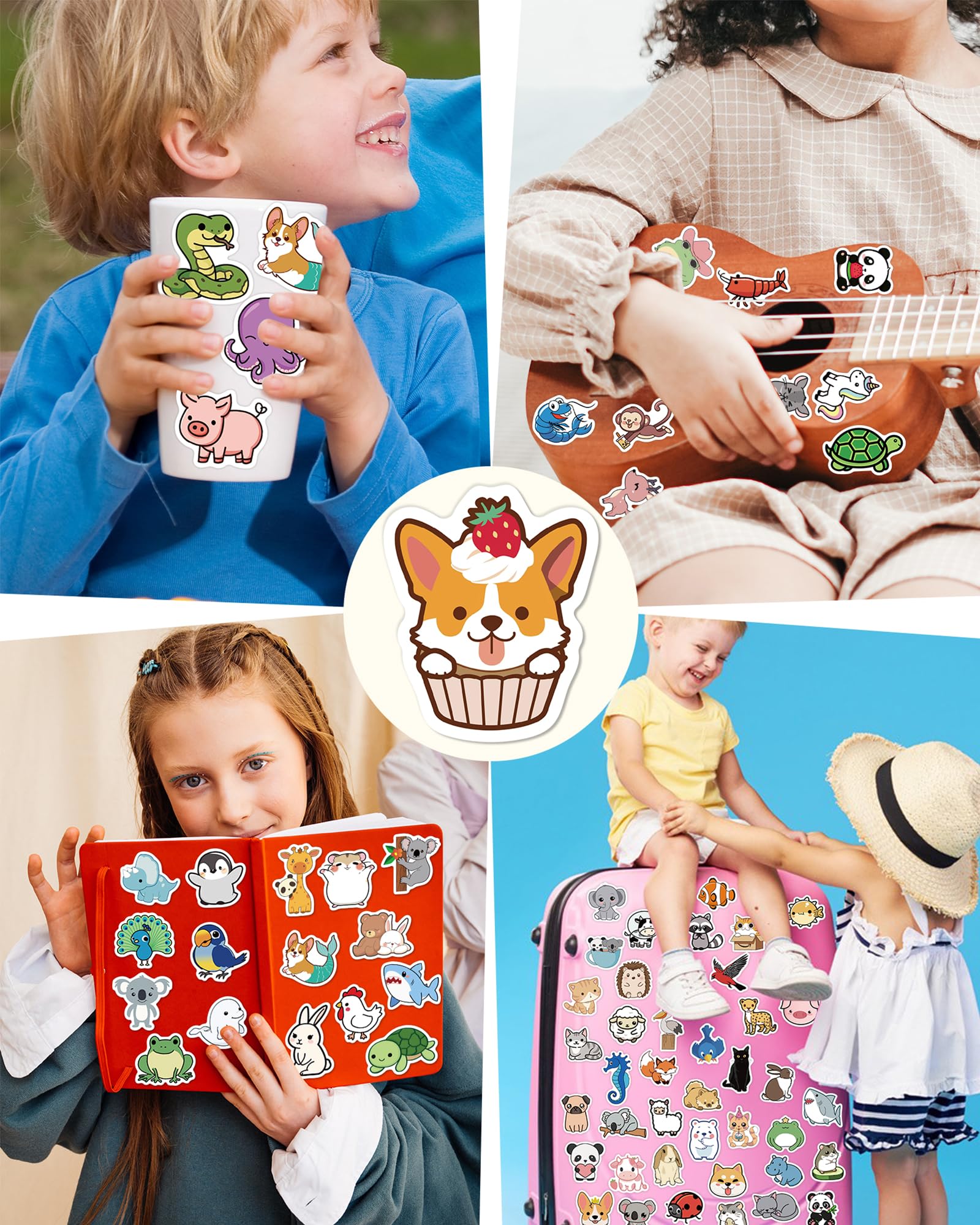 pcnearty animal stickers on laptop add playful flair and long-lasting color