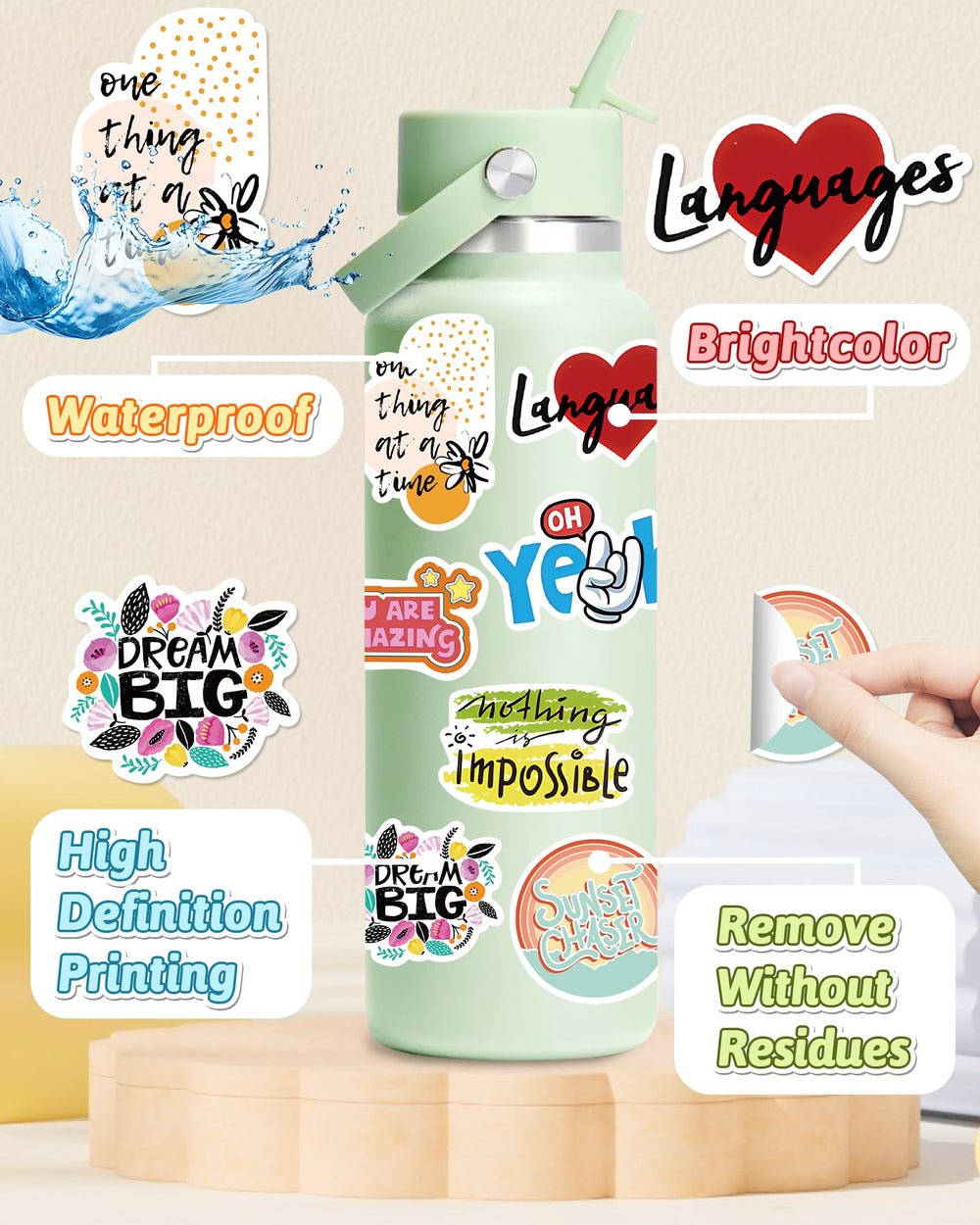 pcnearty backpack stickers for kids; easy to apply on bags and cases.