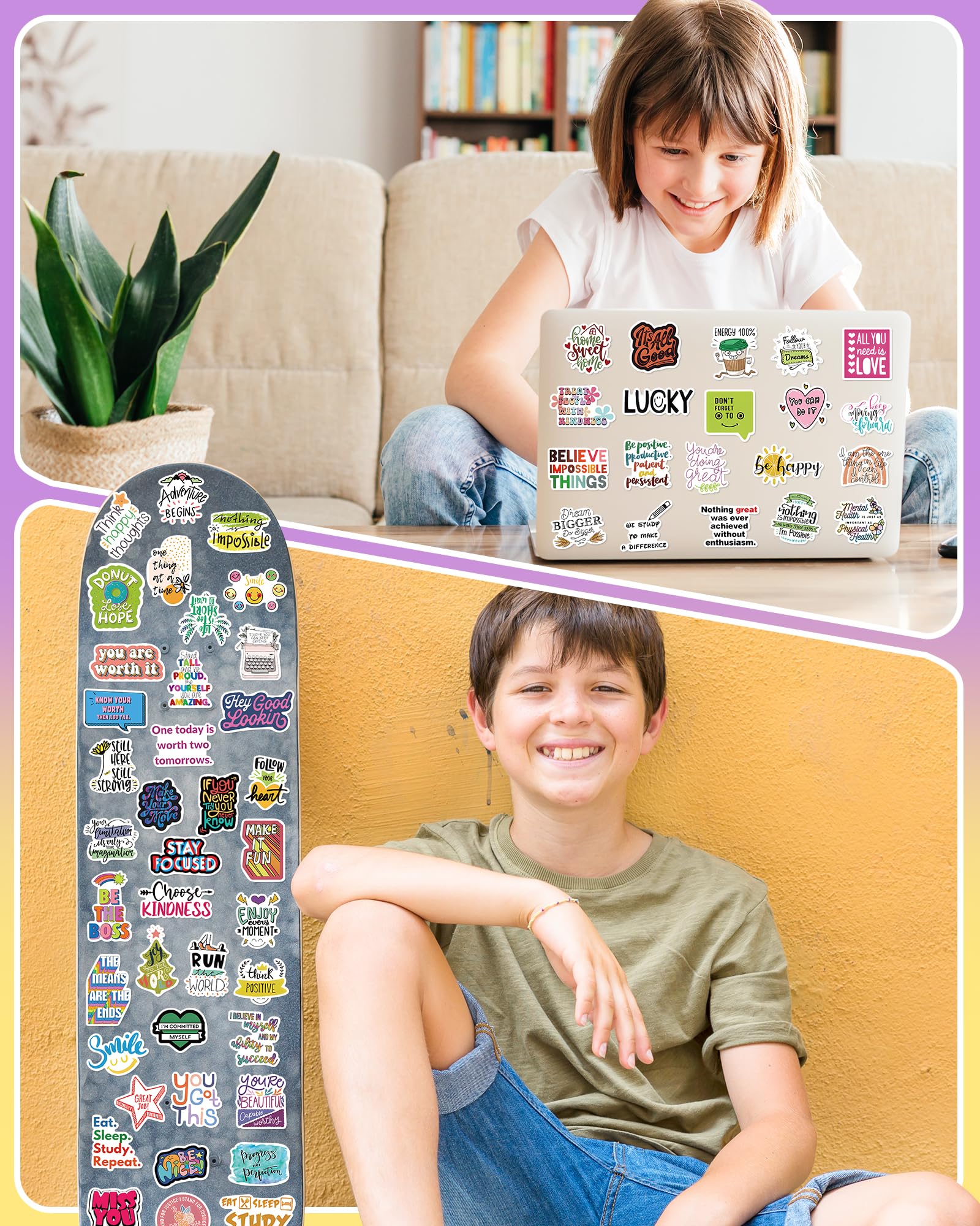 pcnearty skateboard stickers collection; vivid designs that withstand daily wear.