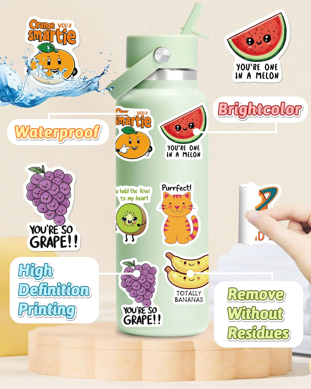 pcnearty vinyl stickers all-weather; water and sun resistant