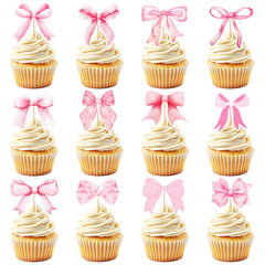 PCTCSHQ pink bow cupcake topper adds elegant charm to weddings and birthdays