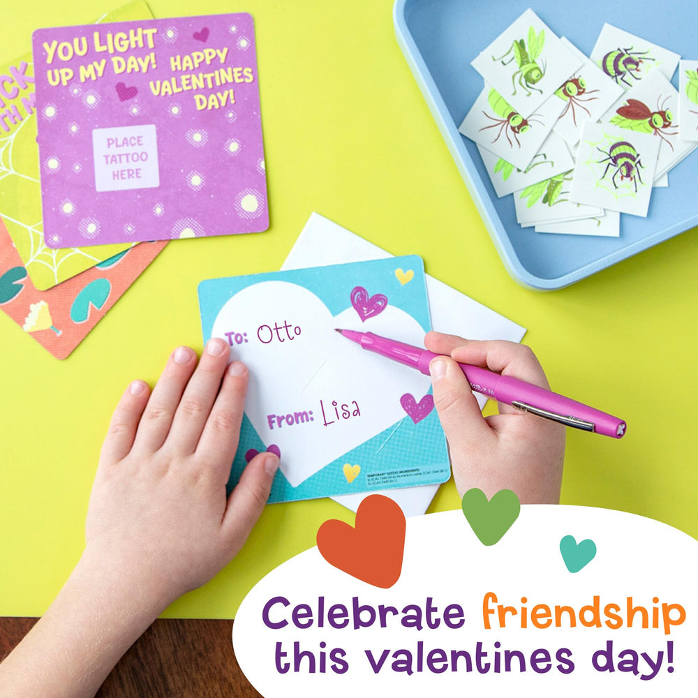 Peaceable Kingdom ages 4+ Valentines set suited for young children.