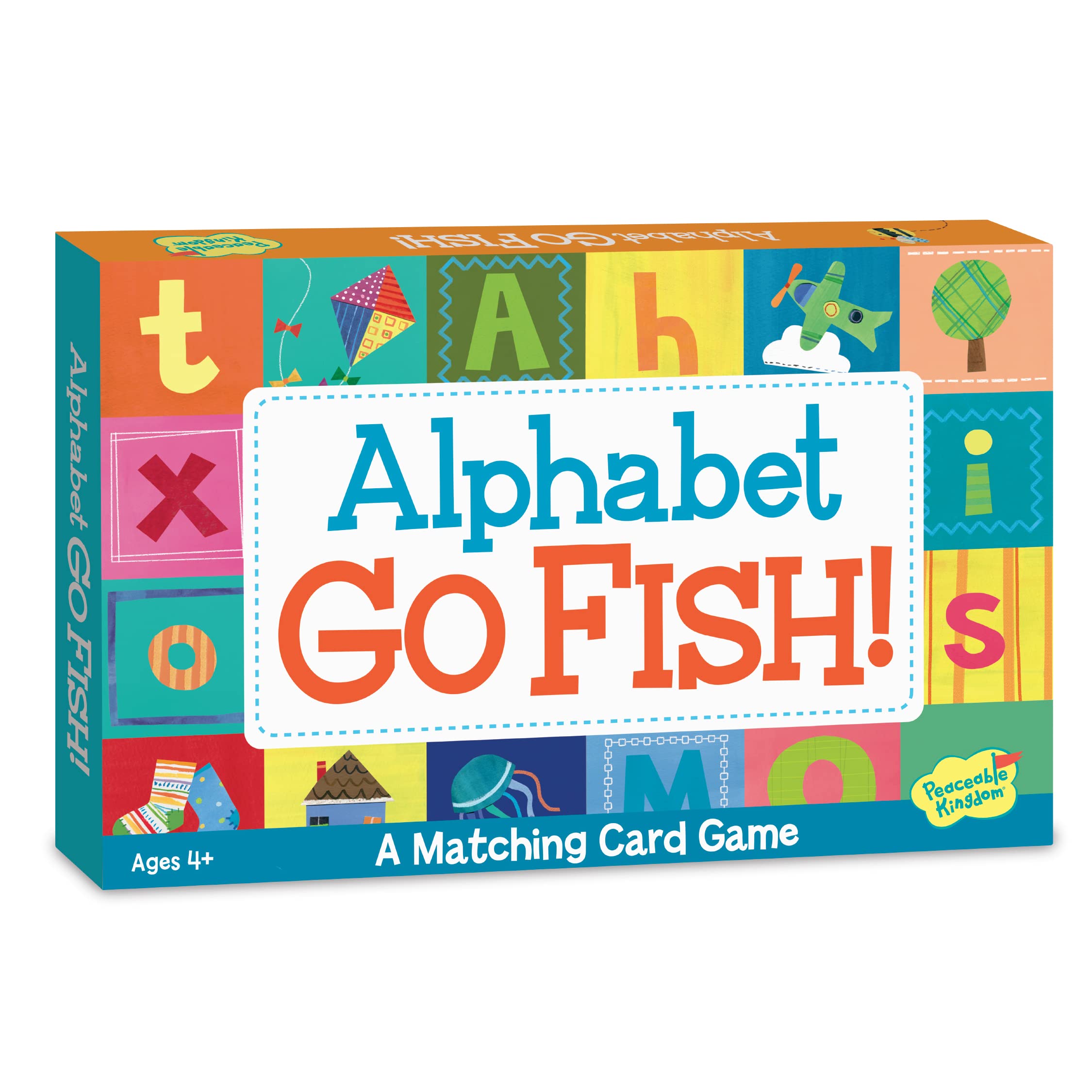 Peaceable Kingdom Alphabet Go Fish deck with letters and artwork for learning