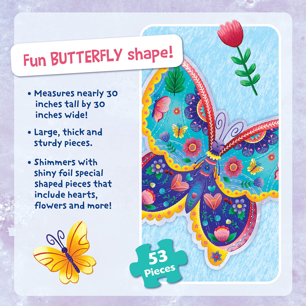 Peaceable Kingdom bright colors puzzle spans over three feet for big-play appeal.