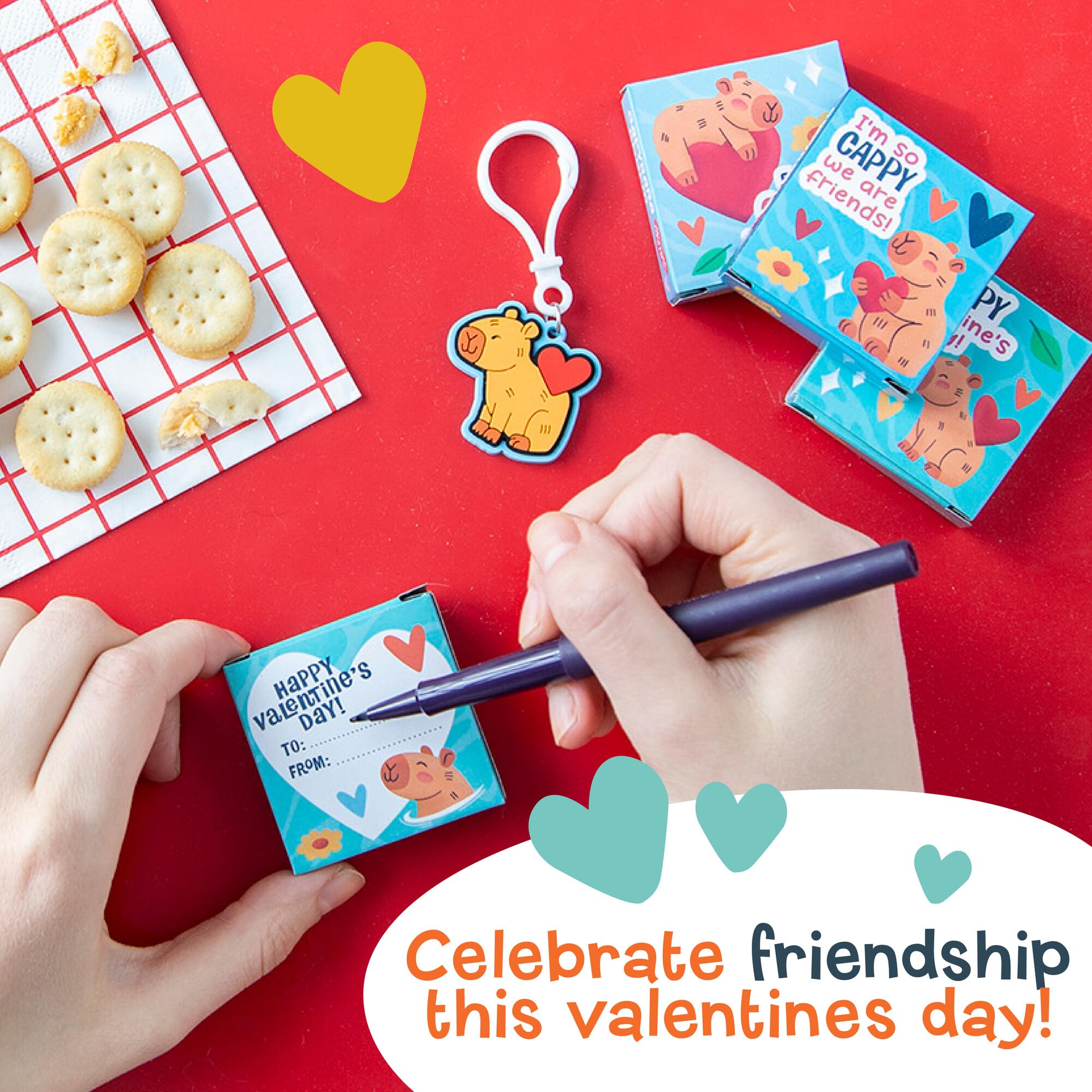 Peaceable Kingdom classroom valentines charm set as fun party favors.
