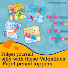 Peaceable Kingdom 28 cards and toppers provide variety for every classmate