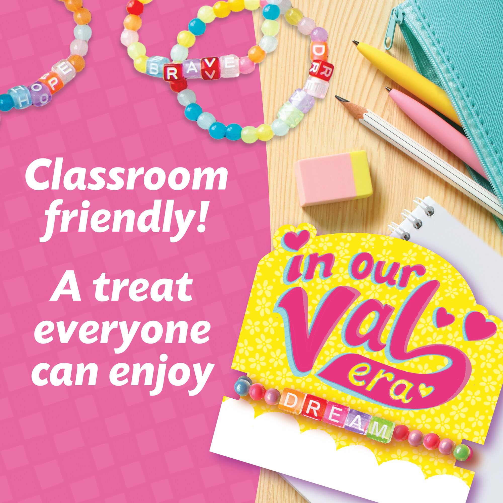 Peaceable Kingdom multicolor beads brighten the bracelet set.