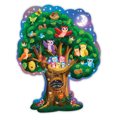 Peaceable Kingdom cooperative play puzzle with colorful owl artwork.