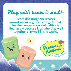 Peaceable Kingdom cooperative preschool game fosters teamwork and shared celebration.