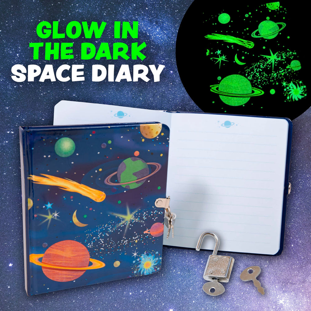 Peaceable Kingdom Deep Space Diary lock and key for secure private thoughts.