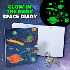 Peaceable Kingdom Deep Space Diary lock and key for secure private thoughts.