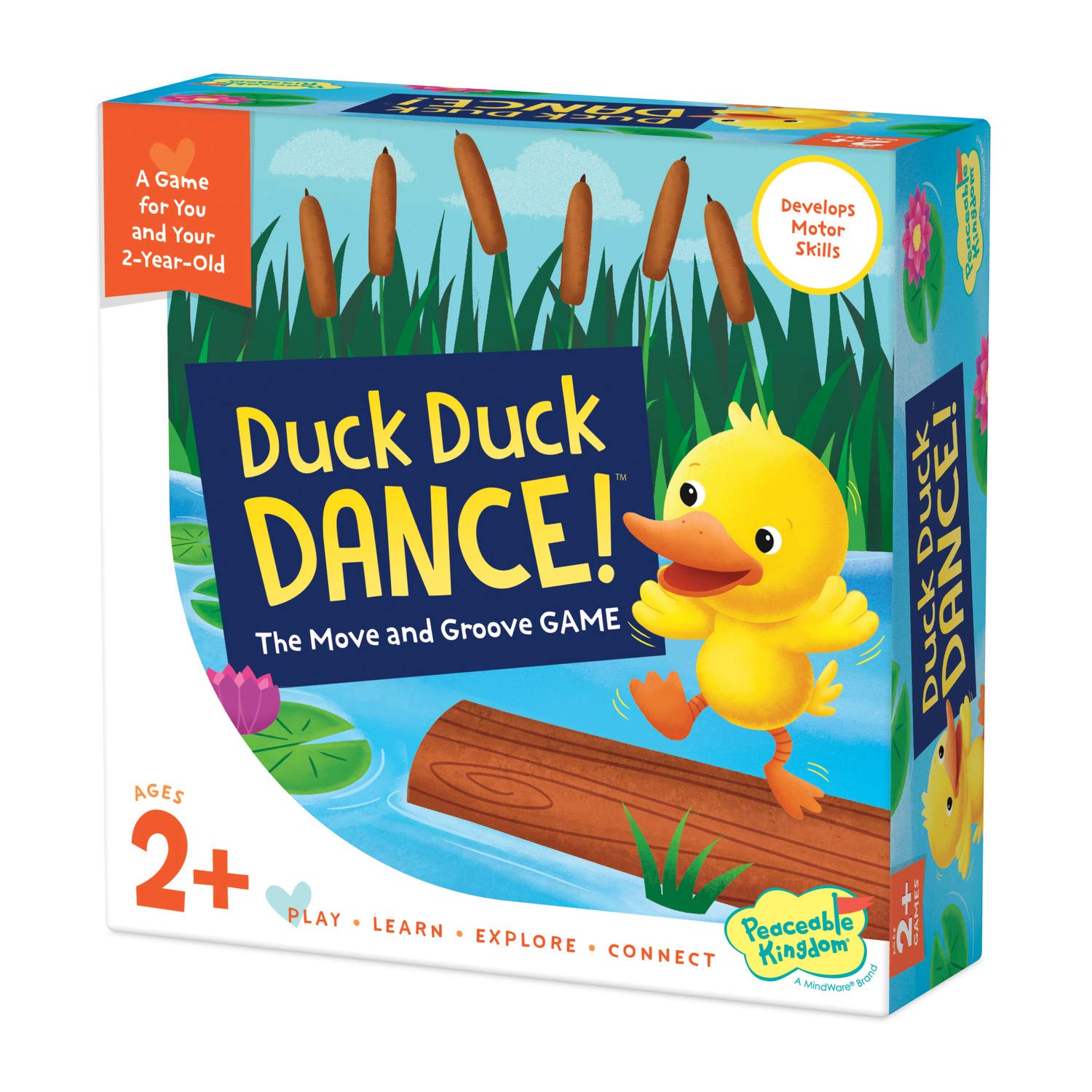 Peaceable Kingdom Duck Duck Dance includes parent guide for guided play.
