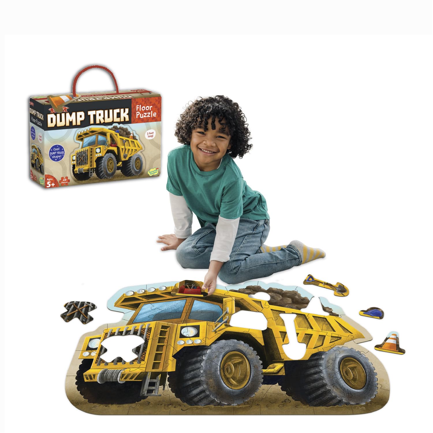 Peaceable Kingdom dump-truck puzzle wide view invites collaborative building.