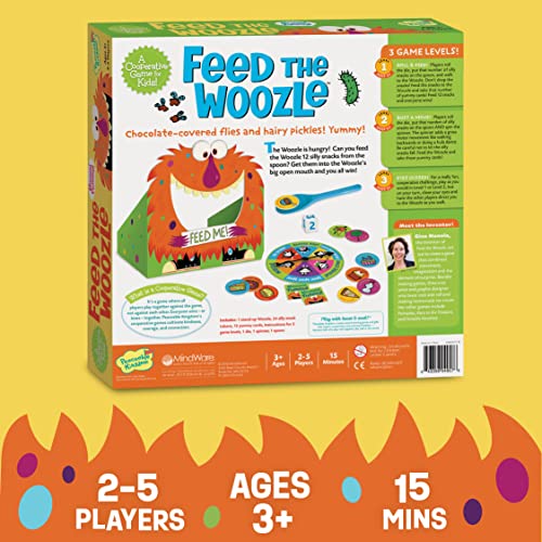 Peaceable Kingdom Feed the Woozle spinner supports group decisions in playful challenges.