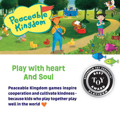 Peaceable Kingdom Fish Stix family setup with kids and adults starting a round together