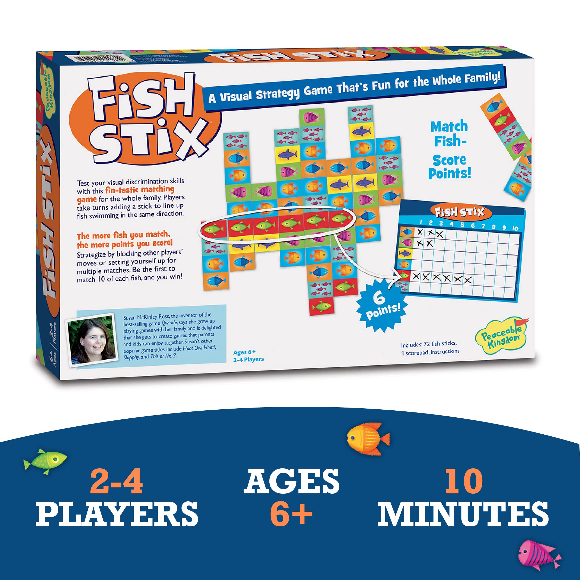 Peaceable Kingdom Fish Stix game play with two to four players in action