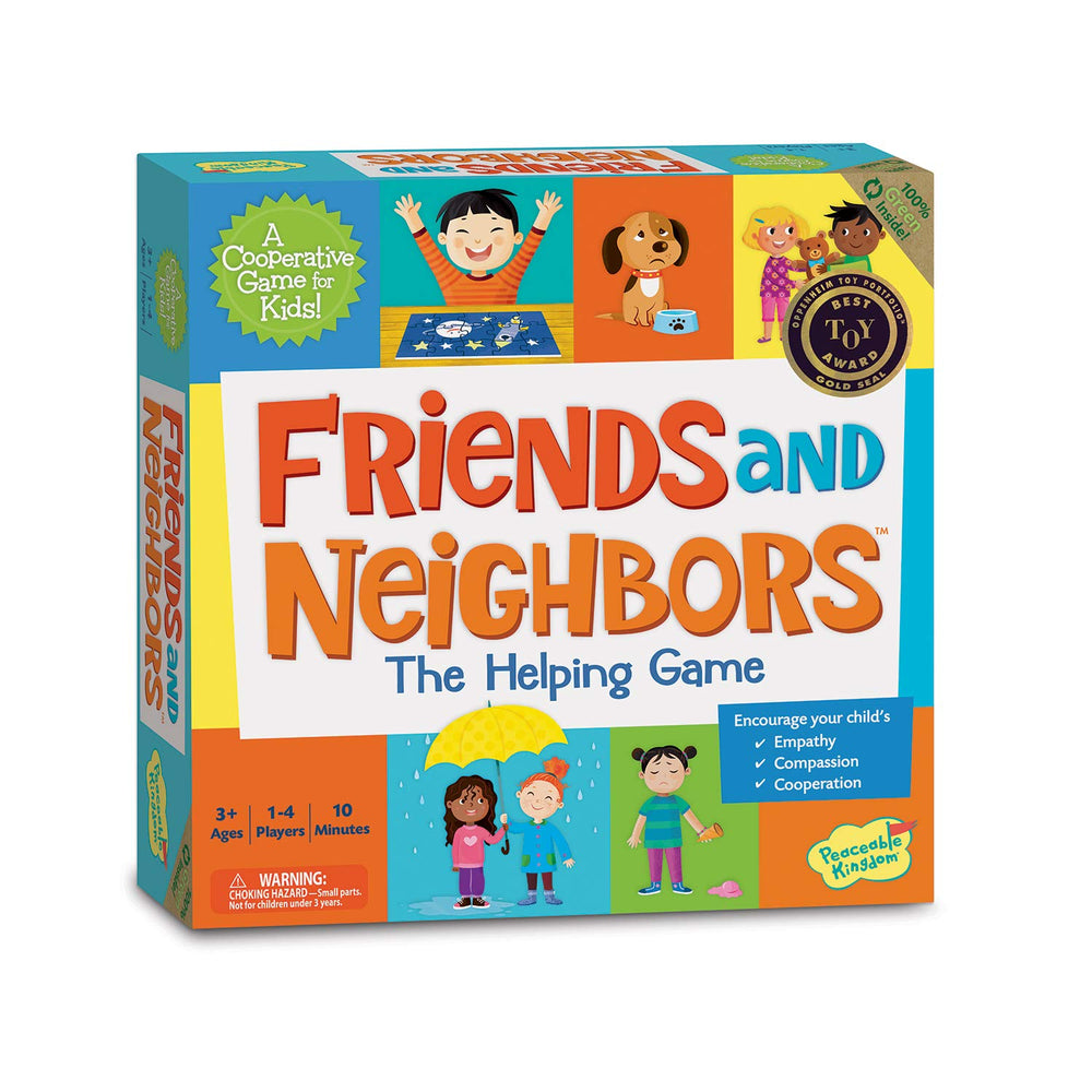 Peaceable Kingdom Friends and Neighbors game cover encourages empathy through play