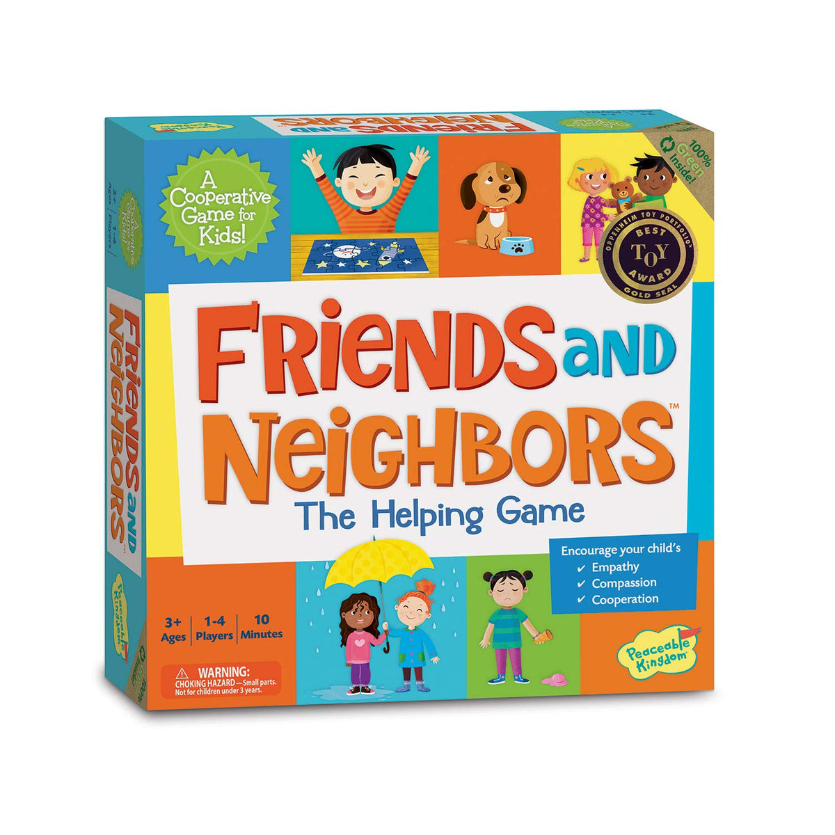 Peaceable Kingdom Friends and Neighbors game cover encourages empathy through play