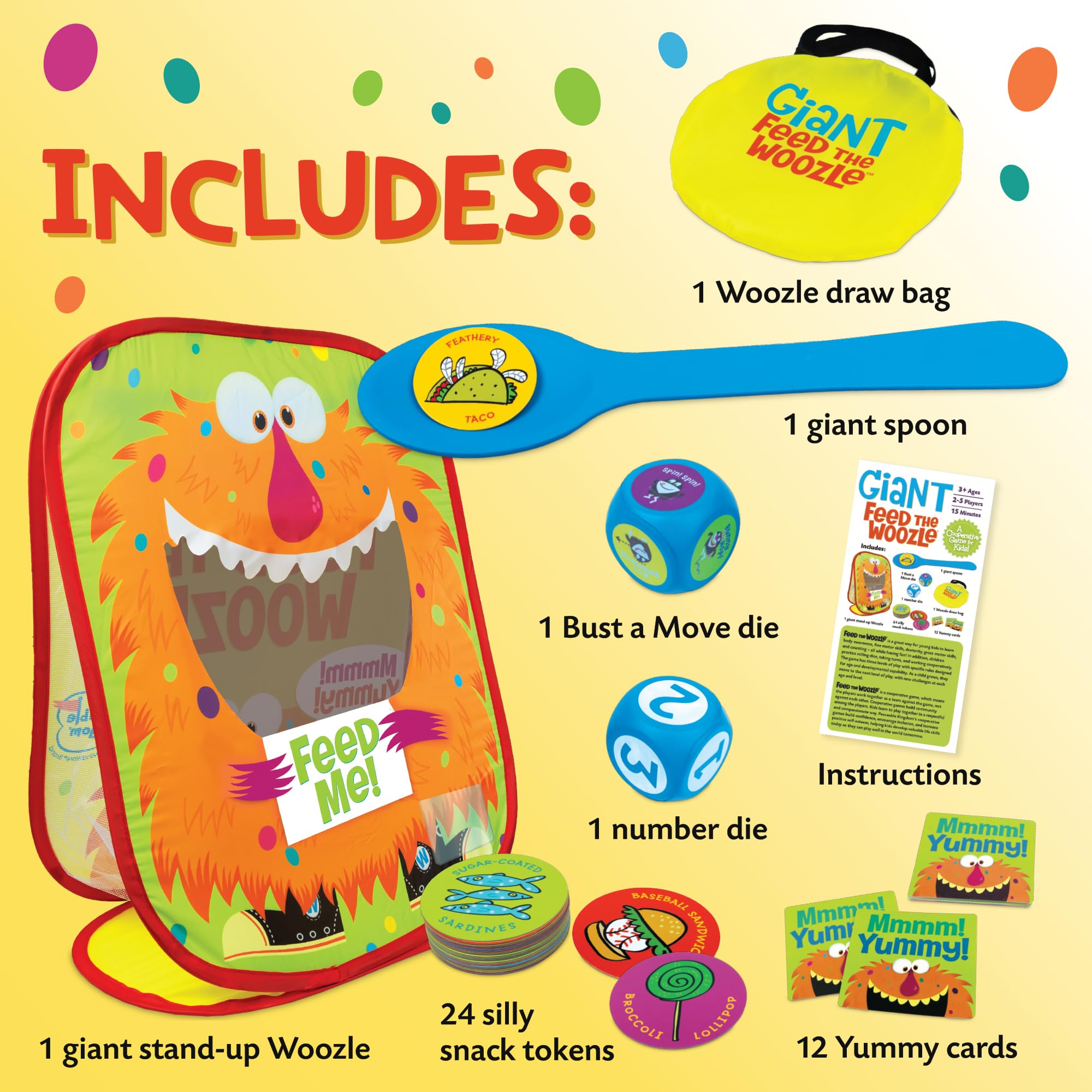 Peaceable Kingdom bust a move die prompts dynamic actions