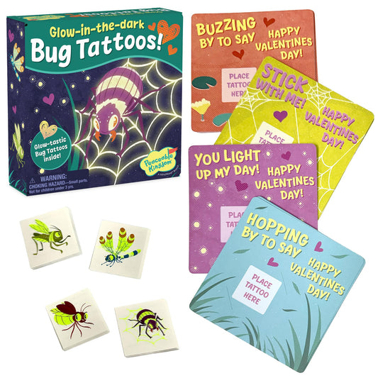 Peaceable Kingdom glow bug tattoos ants design shines in the dark for a fun classroom swap.