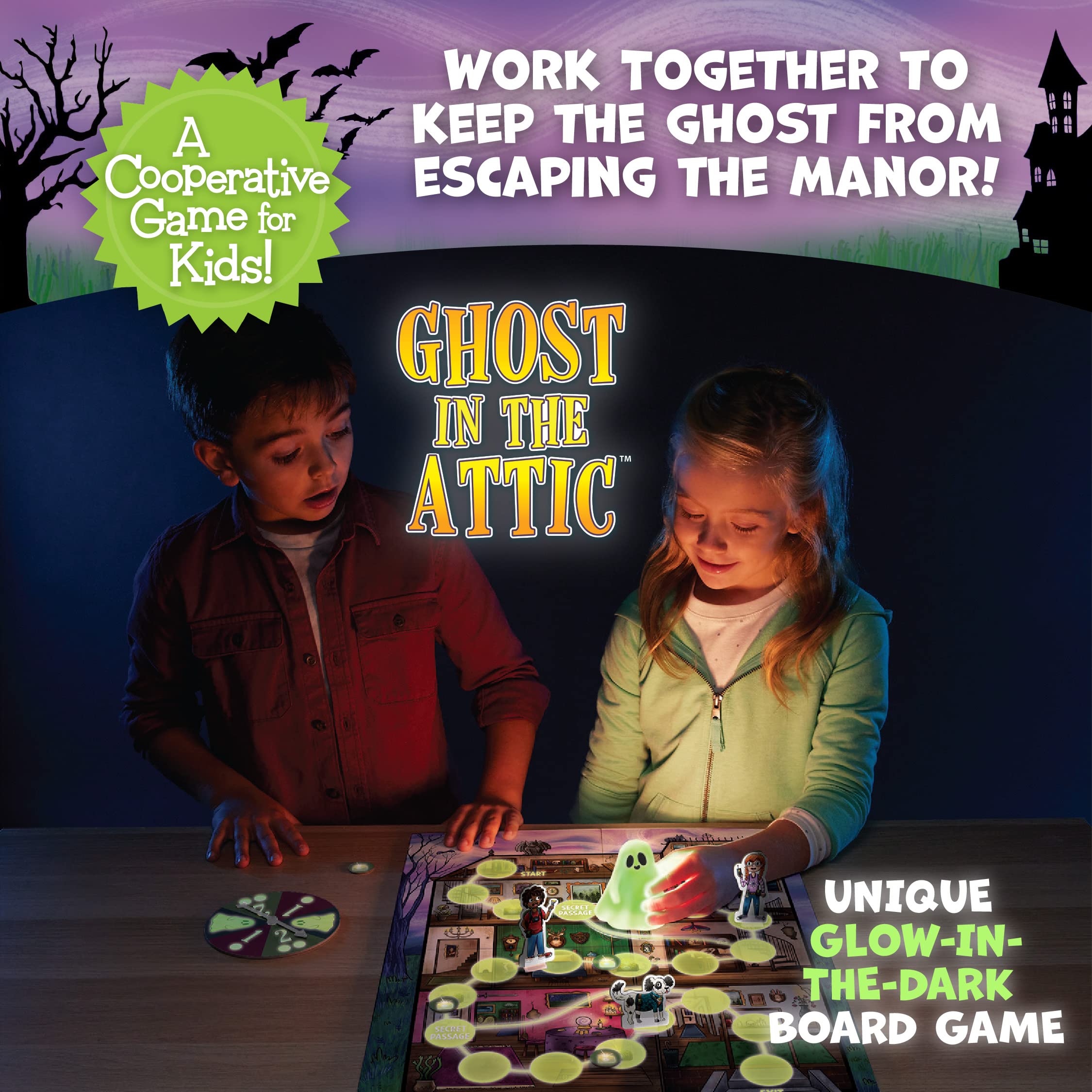 Peaceable Kingdom haunted manor explorers tokens invite cooperative planning