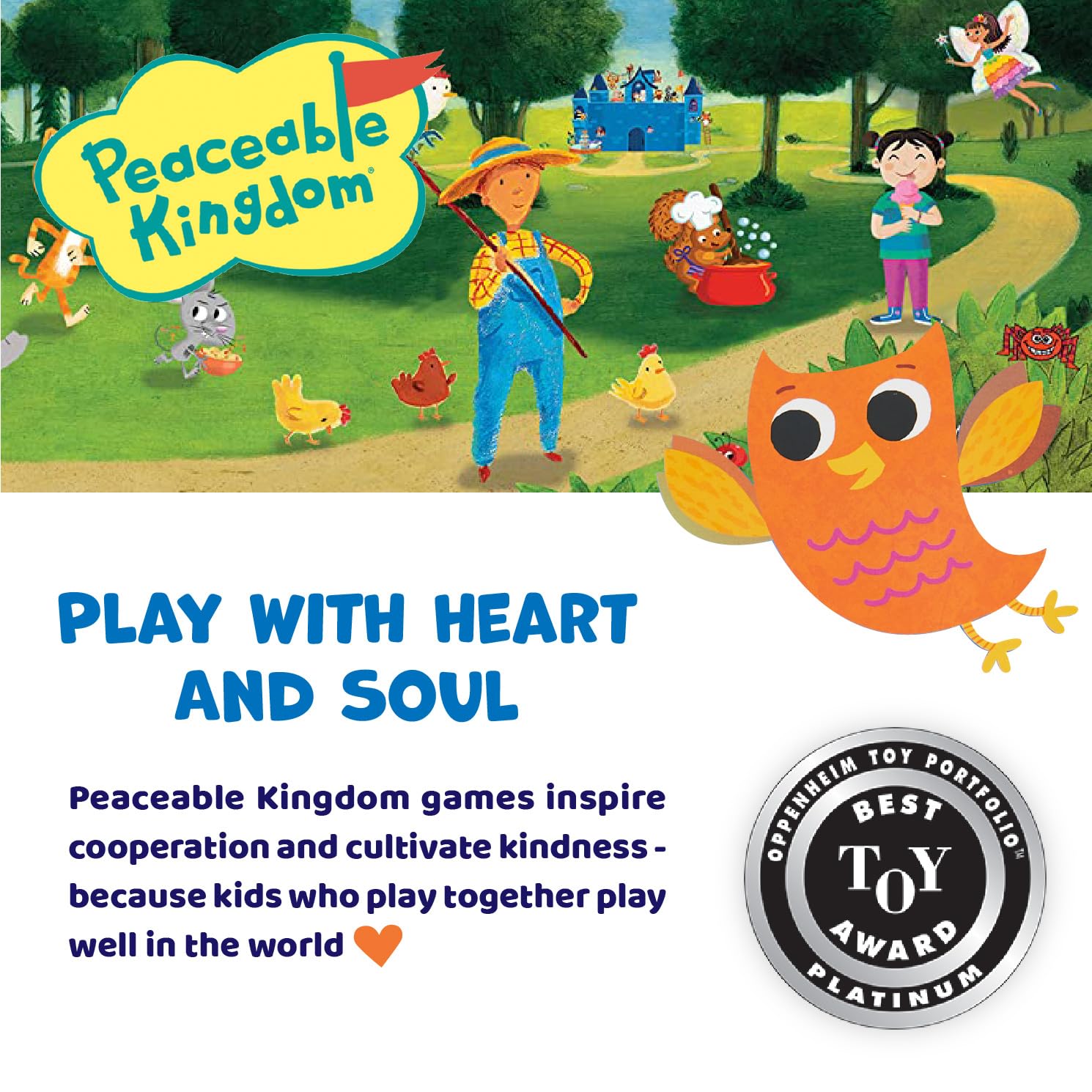 Peaceable Kingdom Hoot Owl Hoot players cooperatively guide owls to the nest