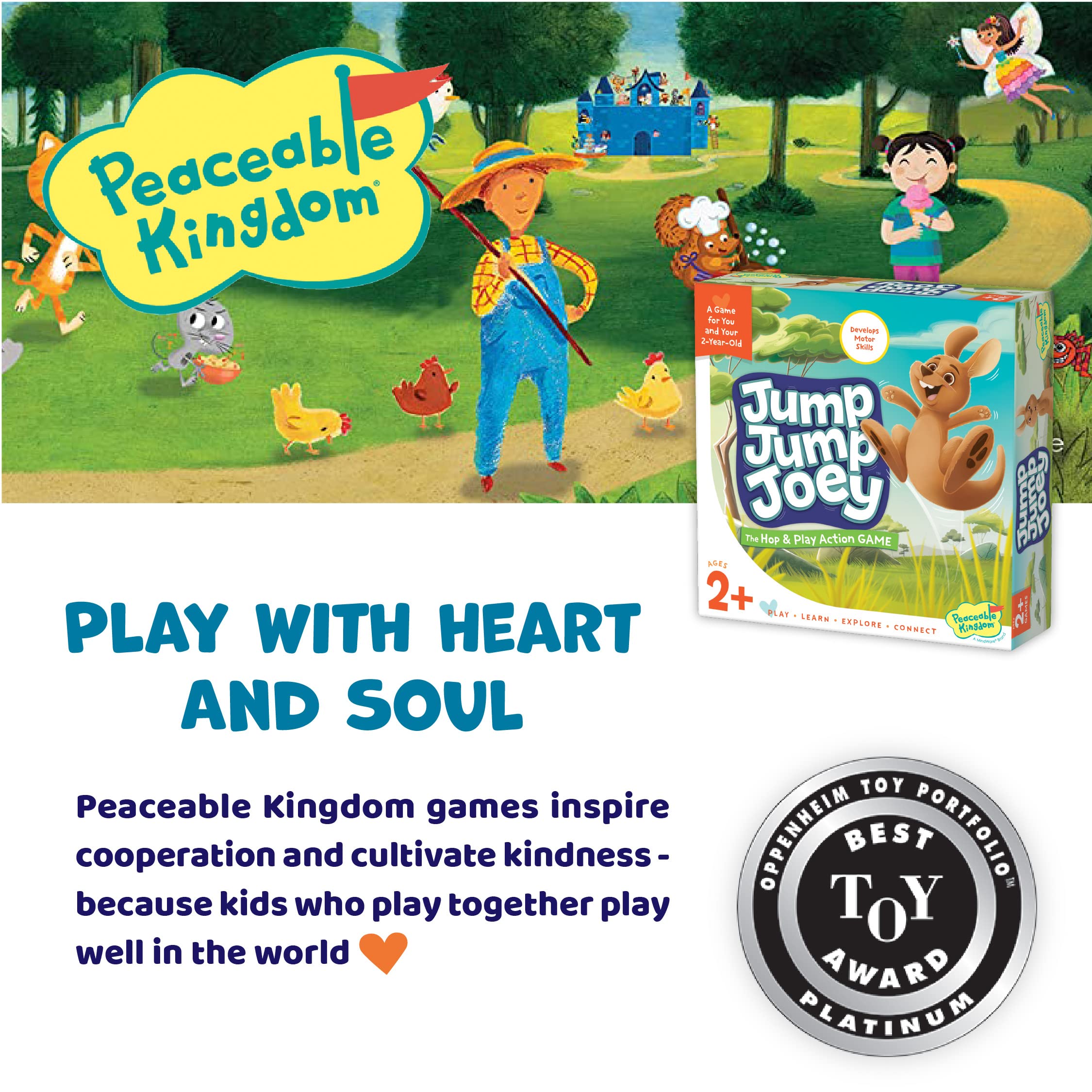 Peaceable Kingdom Jump Jump Joey step by step play setup