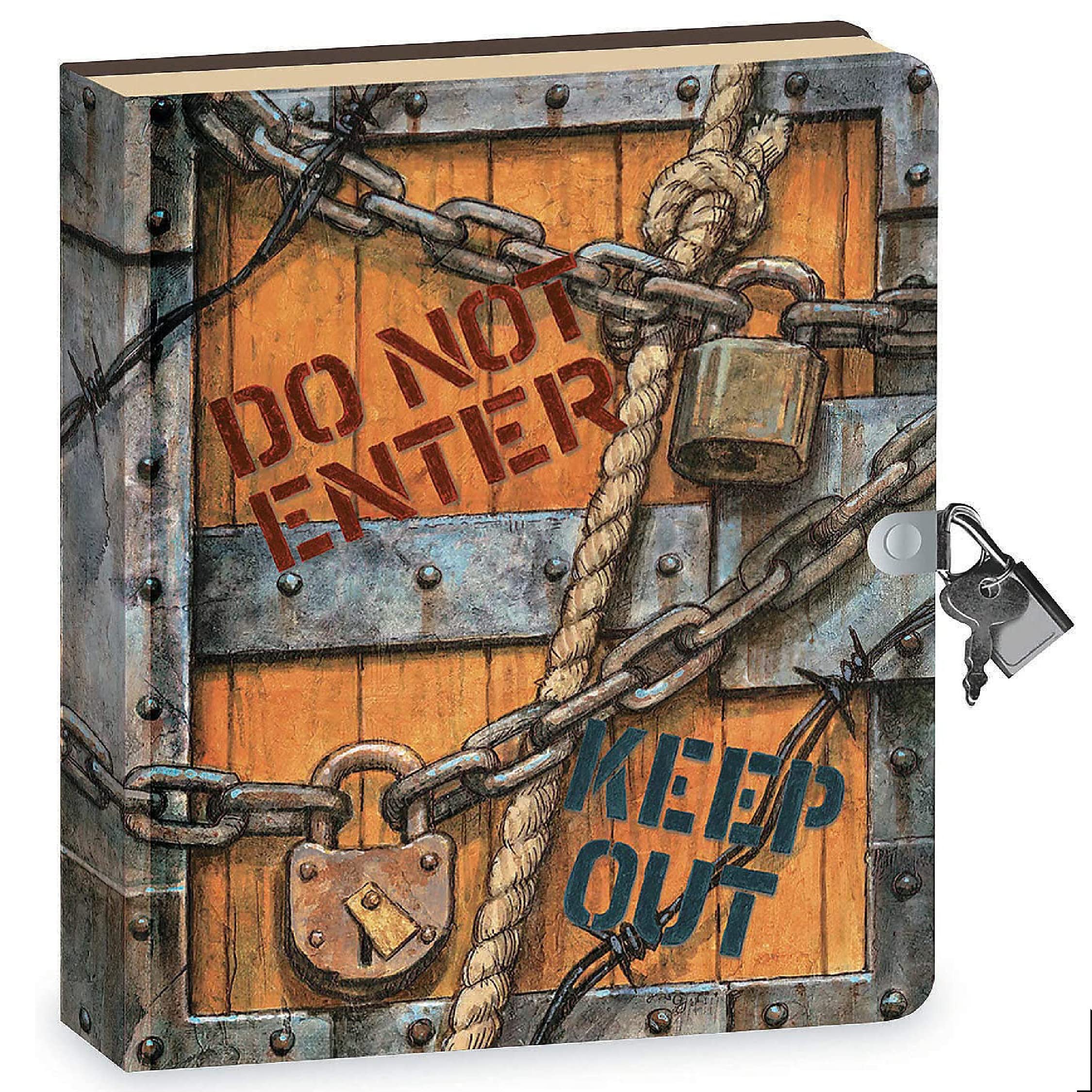 Peaceable Kingdom Keep Out diary cover with lock provides private writing space for kids