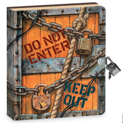 Peaceable Kingdom Keep Out diary cover with lock provides private writing space for kids