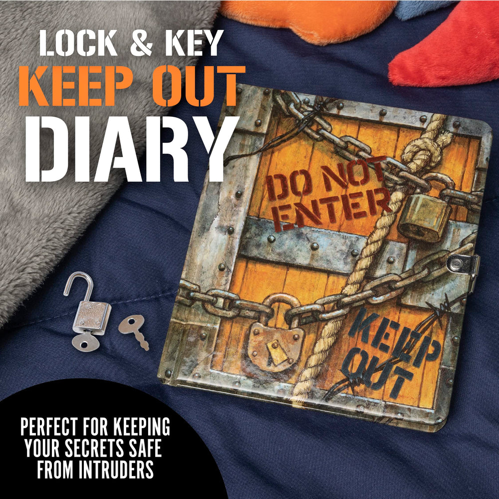 Closeup of Peaceable Kingdom Keep Out lock highlighting secure privacy for personal thoughts