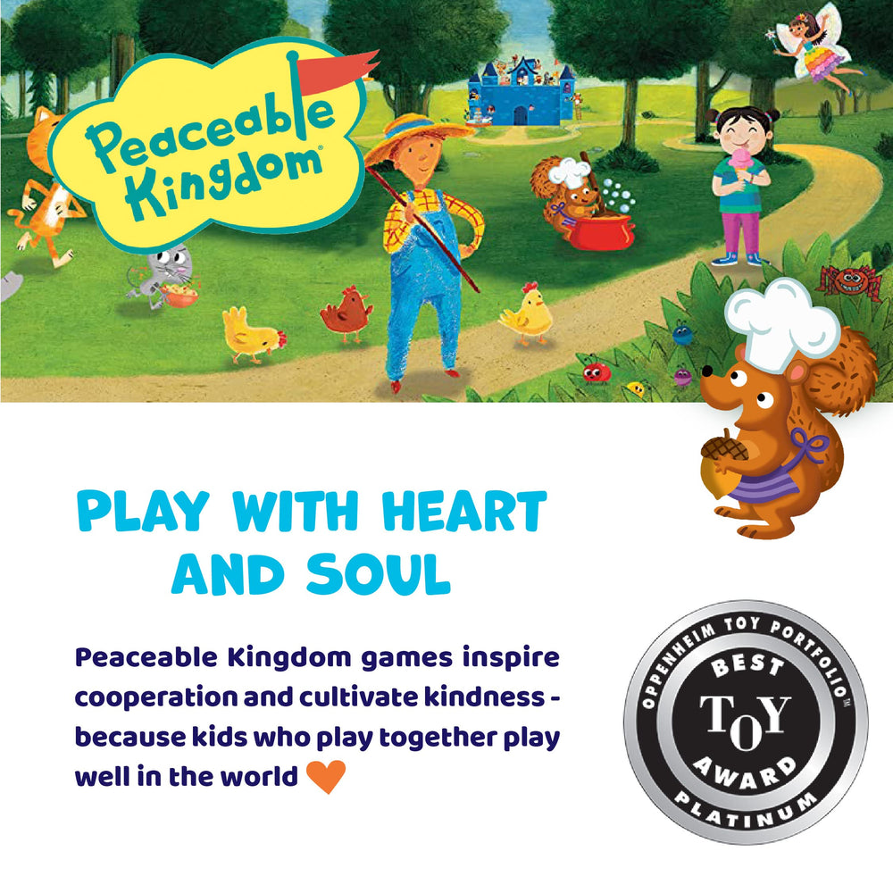 Peaceable Kingdom kids playing together demonstrates turn-taking and teamwork
