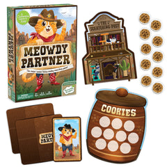 Peaceable Kingdom Meowdy Partner cards for cooperative play and memory development.