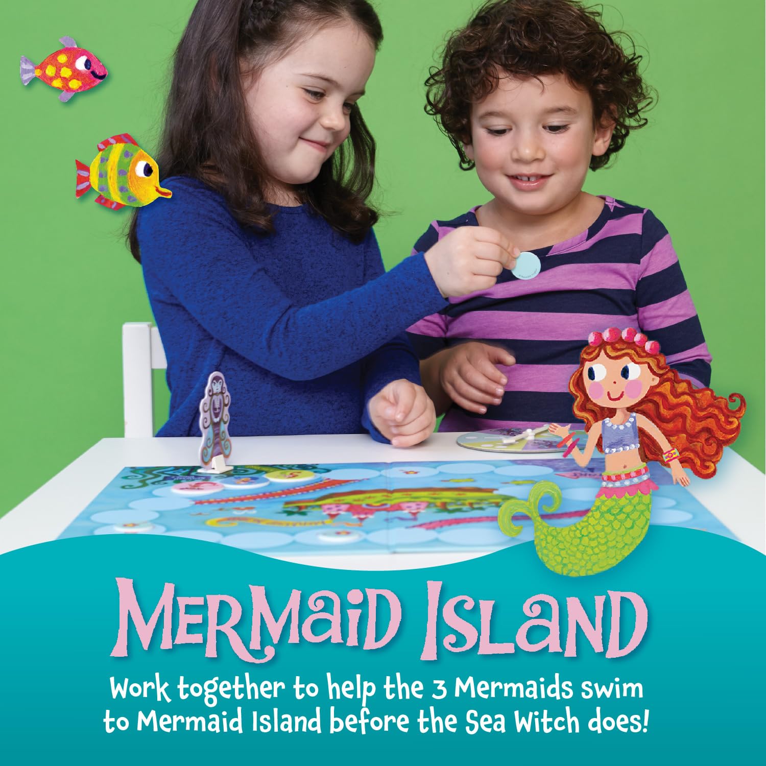 Peaceable Kingdom mermaid token set ready for teamwork.