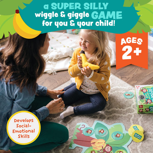 Peaceable Kingdom Monkey Around beanbag banana provides tactile play that supports grabbing and tossing.