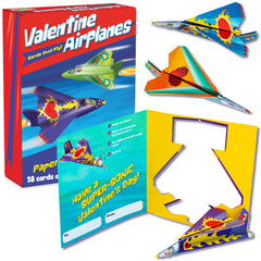 Peaceable Kingdom paper plane valentines design 1 for classroom exchanges and creativity.