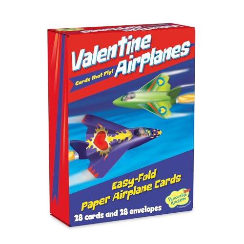 Peaceable Kingdom paper plane valentines design 2 ideal for school parties and sharing.