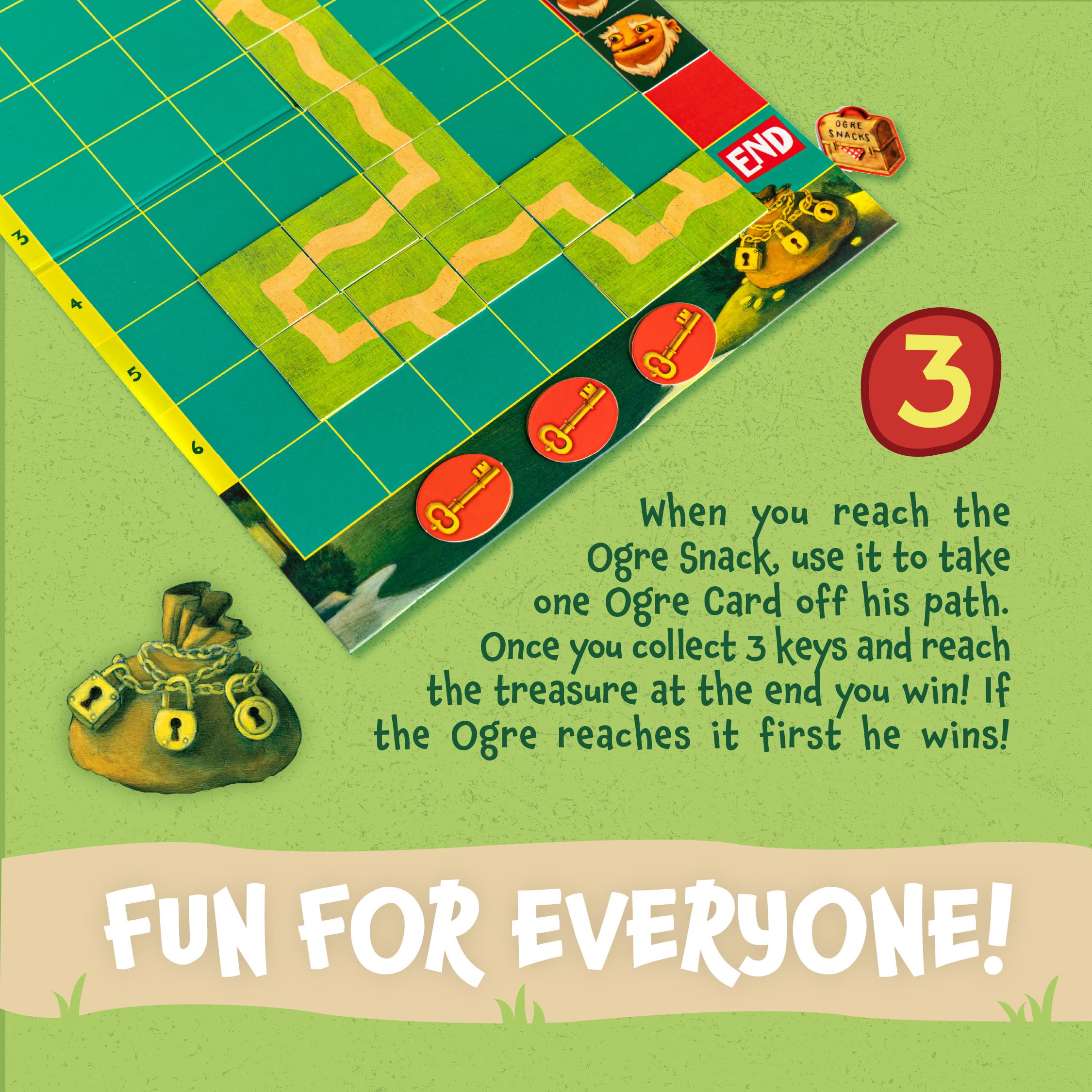 Peaceable Kingdom Race to the Treasure board layout illustrating path building