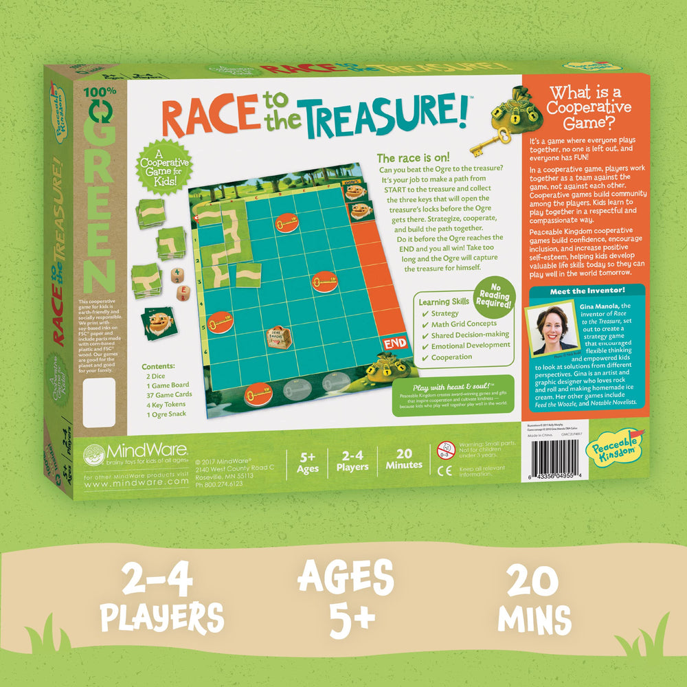 Peaceable Kingdom Race to the Treasure treasure token shining as goal