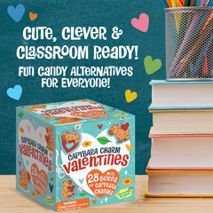 Peaceable Kingdom valentines box with capybara charms enhances gifting.