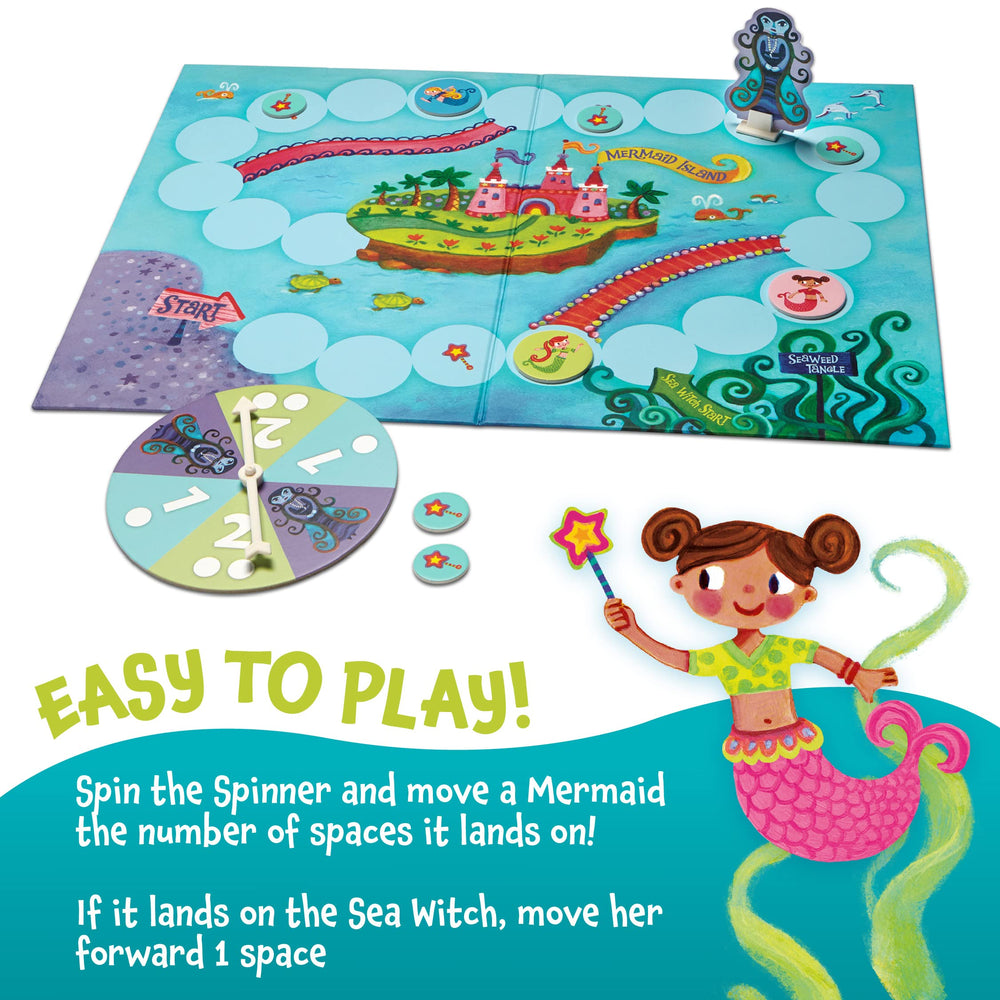 Peaceable Kingdom Sea Witch stand used in cooperative challenge.