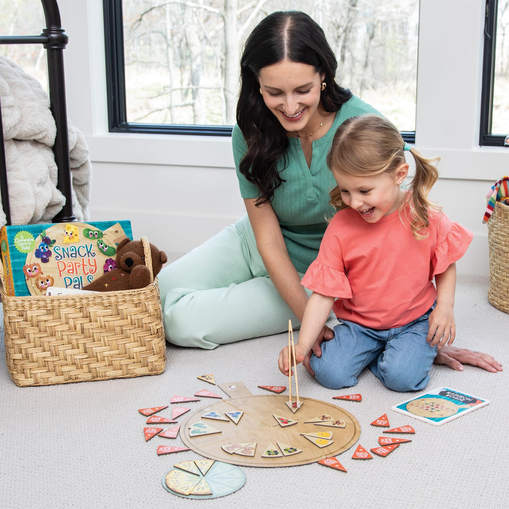 Peaceable Kingdom snack board pattern cards guide kids through matching challenges.