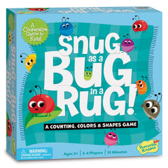 Peaceable Kingdom Snug as a Bug in a Rug game play scene promotes cooperative learning.