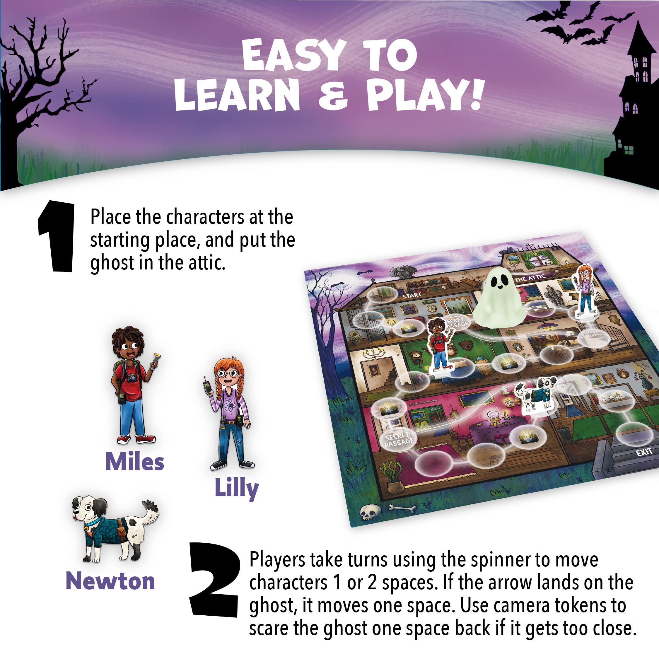 Peaceable Kingdom spinner guides turn order for younger players