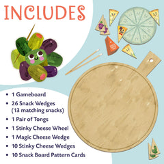 Peaceable Kingdom stinky cheese wheel serves as a centerpiece for collaborative gameplay.